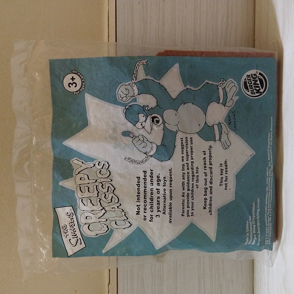 Vintage 2002 Burger King The Simpsons Creepy Classics Professor Frink SEALED